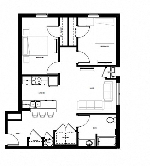 a black and white floor plan of a house
